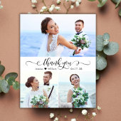 Budget Elegantes Script Foto Hochzeit Danke Karte