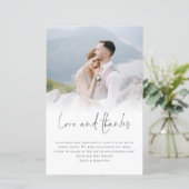 Budget Elegantes Script Foto Hochzeit Liebe Dank (Stehend Vorderseite)