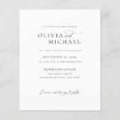 Budget Elegantes Script Foto Hochzeiten Einladunge (Rückseite)