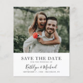 Budget Elegantes Script-Foto Modernes Save the Dat Flyer (Vorne)