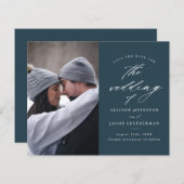 Budget Elegantes Script-Foto Save the Date (Vorne/Hinten)