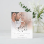 Budget Elegantes Script Foto Verlobung Vielen Dank (Stehend Vorderseite)