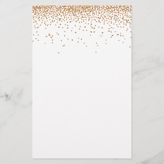 Budget Elegantes Script Gold Glitzer Hochzeitmenü (Rückseite)