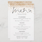 Budget Elegantes Script Gold Glitzer Hochzeitmenü (Vorne/Hinten)