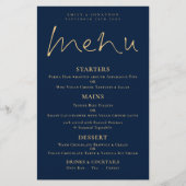 Budget Elegantes Script Gold Navy Blue Wedding Men (Vorderseite)