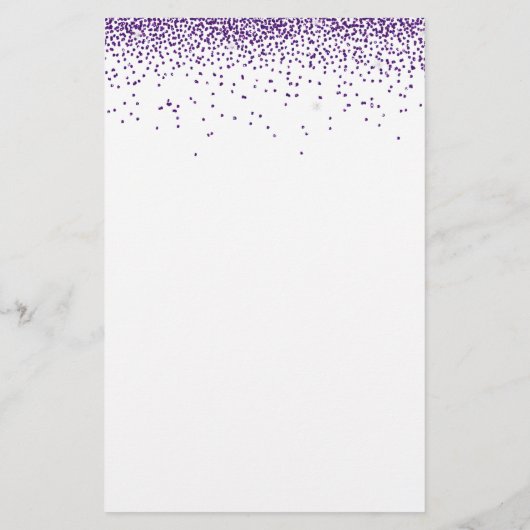 Budget Elegantes Script Lila Glitzer Hochzeitmenü (Rückseite)