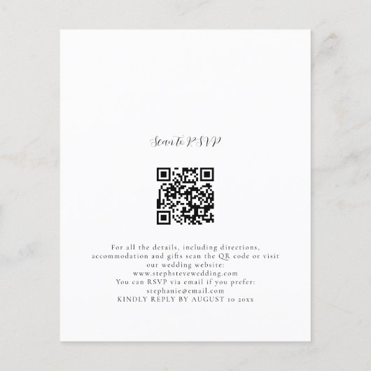 Budget Elegantes Script QR Code Foto Hochzeit Einl (Rückseite)