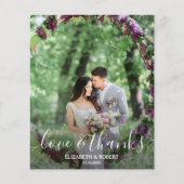 Budget Elegantes Script Wedding Foto Danke Karte (Vorderseite)