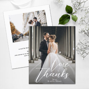 Budget Elegantes Script Wedding Foto Danke Karte