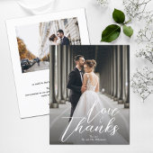 Budget Elegantes Script Wedding Foto Danke Karte