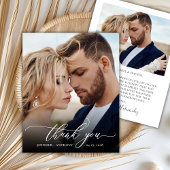 Budget Elegantes Script Wedding Foto Danke Karte