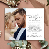 Budget Elegantes Script Wedding Foto Danke Karte