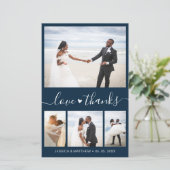 Budget Elegantes Script Wedding Foto Vielen Dank (Stehend Vorderseite)