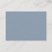 BUDGET Elegantes Skript Dusty Blue Wedding Rsvp Begleitkarte (Rückseite)