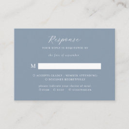 BUDGET Elegantes Skript Dusty Blue Wedding Rsvp Begleitkarte