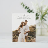 Budget Elegantes Skript-Foto Hochzeit Speichern Si (Stehend Vorderseite)