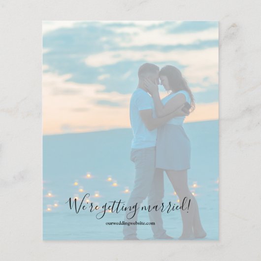 Budget Elegantes Skript-Foto Hochzeit Speichern Si (Rückseite)