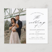 Budget Elegantes Skript-Foto Hochzeit speichern Si (Vorderseite)