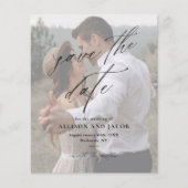 Budget Elegantes Skript-Foto Hochzeit Speichern Si (Vorderseite)