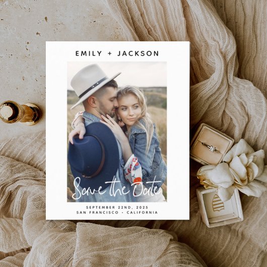 Budget Elegantes Skript-Save the Date-Foto