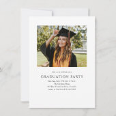 Budget Elegantes Skript Zwei Foto Graduation Party Einladung (Rückseite)