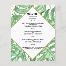 Budget Elegantes Tropisches WEDDING MENU. Flyer