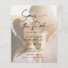 Budget Elegantes Typografie-Foto Save the Date Flyer