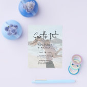 Budget Elegantes Typografie-Foto Save the Date Flyer (Einzeln)