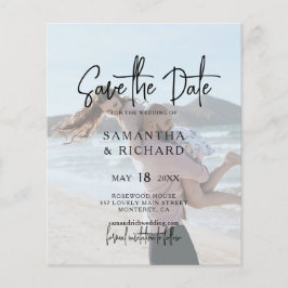 Budget Elegantes Typografie-Foto Save the Date Flyer