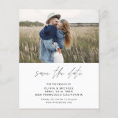 Budget Elegantes Typografie-Save the Date Foto Flyer (Hinten)