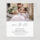 Budget Elegantes Typografie-Save the Date Foto Flyer (Hinten)