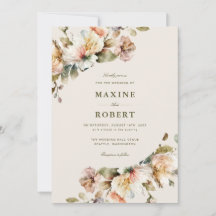 Budget Elegantes Vintage-Blumen-Botanik-Hochzeit