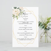 Budget Elegantes WEDDING MENU. MENÜKARTE (Stehend Vorderseite)