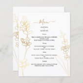 Budget Elegantes WEDDING MENU. MENÜKARTE (Vorne/Hinten)