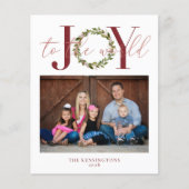 Budget Elegantes Weihnachts-Joy-Wreath-Foto (Vorderseite)