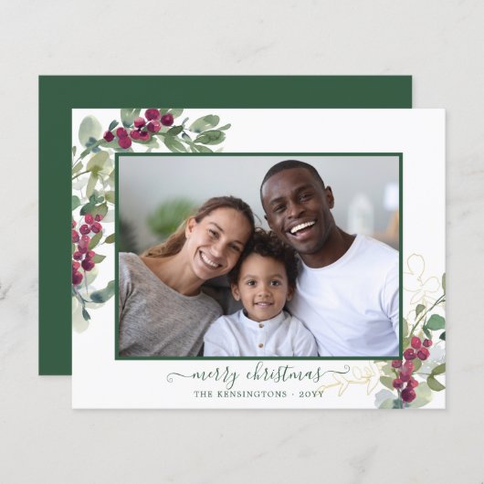 BUDGET Elegantes Weihnachtsgrün Foto (Vorne/Hinten)