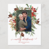 Budget Elegantes Winter Floral Gold Weihnachten Fo (Vorderseite)