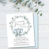 Budget Elephant Baby Boy Sprinkle Einladung