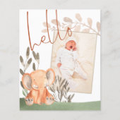 Budget Elephant Baby Foto Geburtsankündigung (Vorderseite)