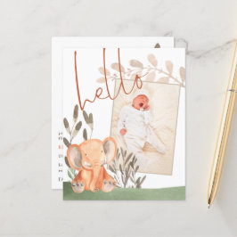 Budget Elephant Baby Foto Geburtsankündigung