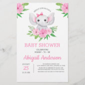 BUDGET Elephant Baby Shower Blues Einladung (Vorderseite)
