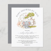 Budget Elephant Baby Shower by Mail Einladung (Vorne/Hinten)