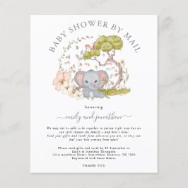 Budget Elephant Baby Shower by Mail Einladung