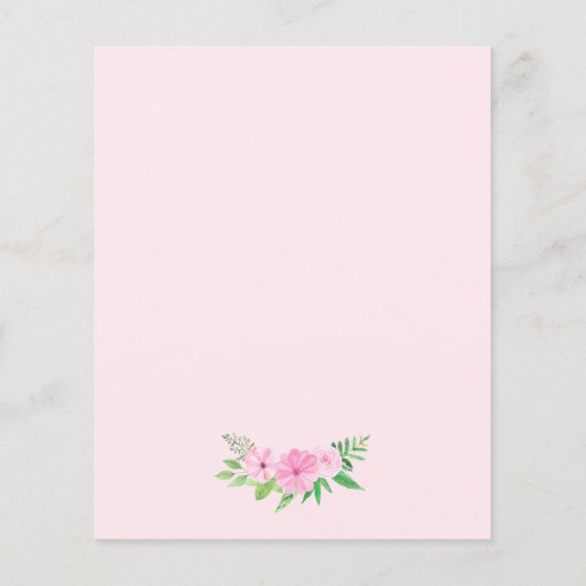 BUDGET Elephant Baby Shower Girly Einladung Flyer (Hinten)