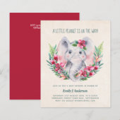 BUDGET Elephant Baby Shower laden DeepPink Floral  (Vorne/Hinten)