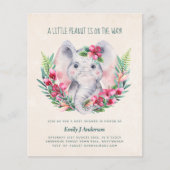 BUDGET Elephant Baby Shower laden DeepPink Floral (Vorderseite)