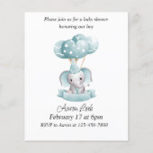 Budget Elephant Blue Baby Boy Dusche (Vorderseite)