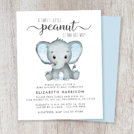 Budget Elephant Blue Baby Boy Sprinkle Einladung