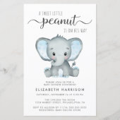 Budget Elephant Blue Baby Dusche Einladung (Vorderseite)