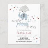 Budget Elephant Blue Boy's Baby Shower Einladung (Vorderseite)